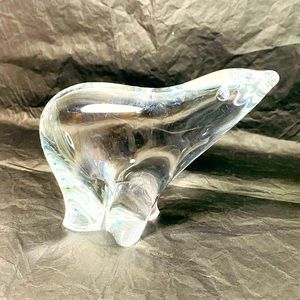 Vtg 60s Modernist Folke Walving MALERAS Polar Bear Crystal Glas Sculpture Sweden